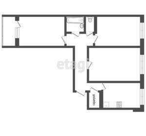 3-к квартира, вторичка, 66м2, 2/9 этаж
