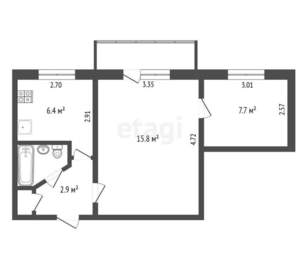 2-к квартира, вторичка, 36м2, 2/5 этаж