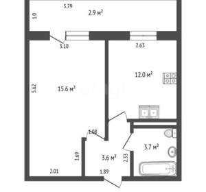 1-к квартира, вторичка, 32м2, 6/10 этаж