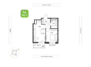 1-к квартира, вторичка, 41м2, 9/24 этаж