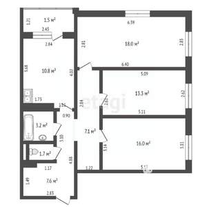 3-к квартира, вторичка, 79м2, 1/10 этаж