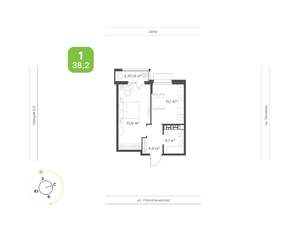 1-к квартира, вторичка, 38м2, 7/16 этаж