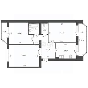 3-к квартира, вторичка, 80м2, 6/10 этаж
