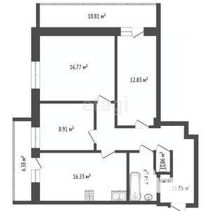 3-к квартира, вторичка, 93м2, 17/18 этаж