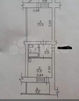 1-к квартира, вторичка, 42м2, 9/10 этаж