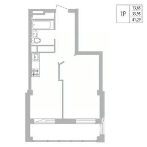 1-к квартира, вторичка, 41м2, 25/25 этаж