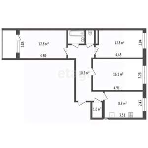 3-к квартира, вторичка, 67м2, 6/10 этаж