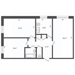 3-к квартира, вторичка, 59м2, 4/5 этаж