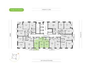 2-к квартира, вторичка, 56м2, 24/24 этаж