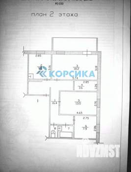 3-к квартира, вторичка, 73м2, 2/5 этаж